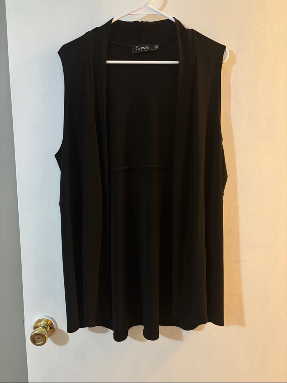 Sympli Black Sleeveless Drape Vest